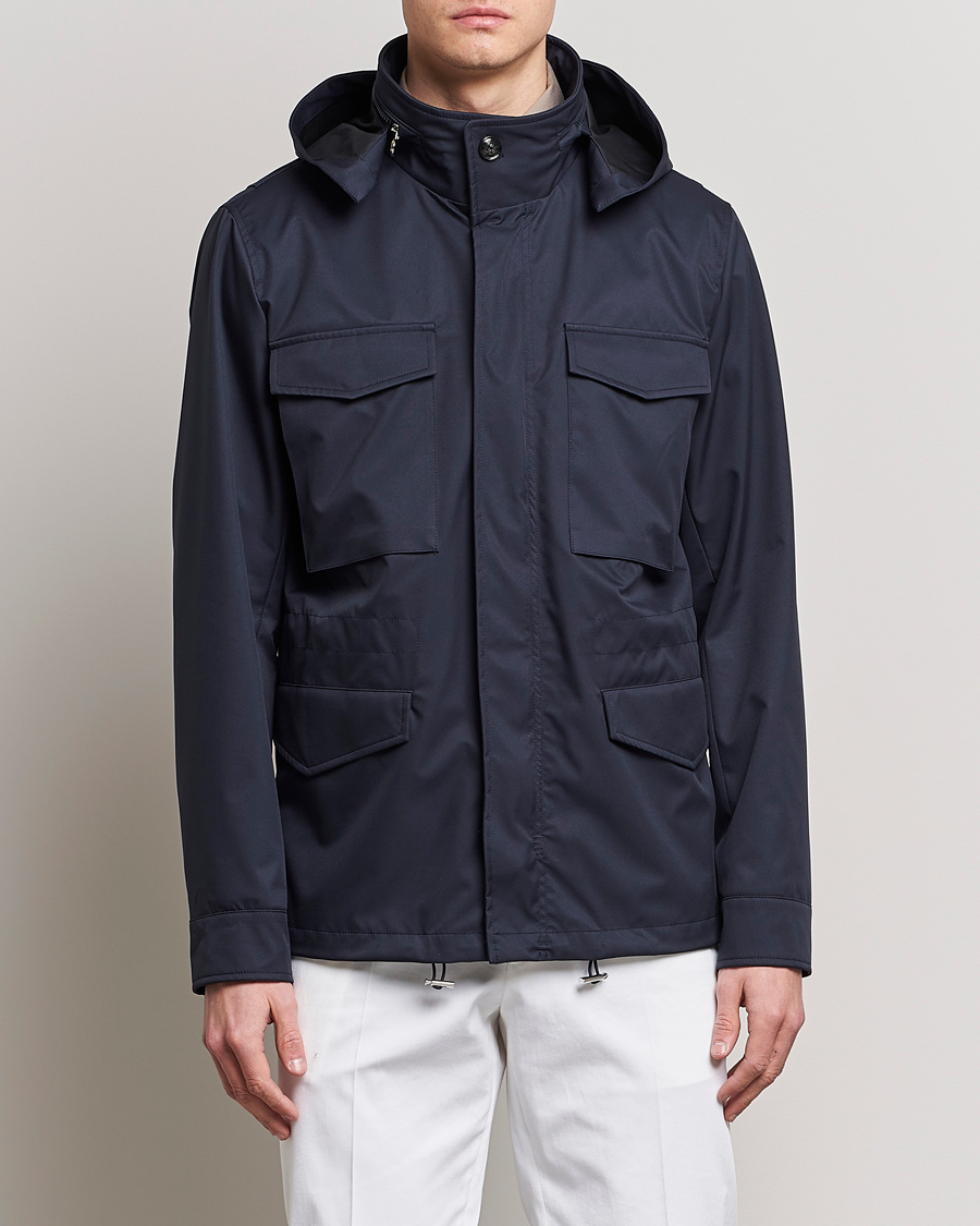 Herre | Field jackets | Kiton | Nylon Field Jacket Navy