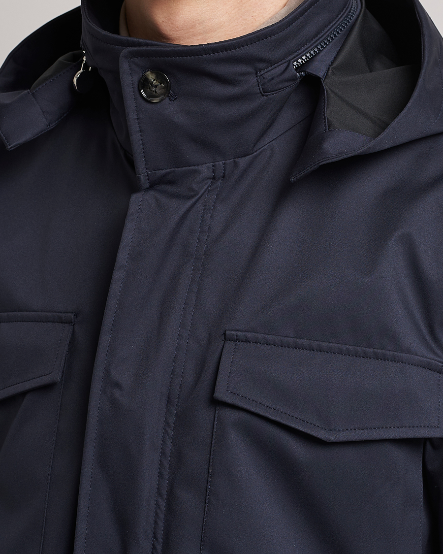 Herre | Jakker | Kiton | Nylon Field Jacket Navy