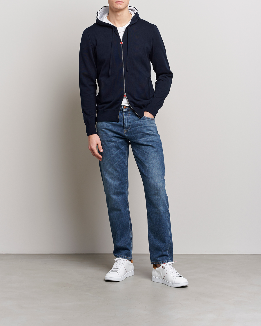 Herre | Trøjer | Kiton | Hooded Zip Sweater Navy