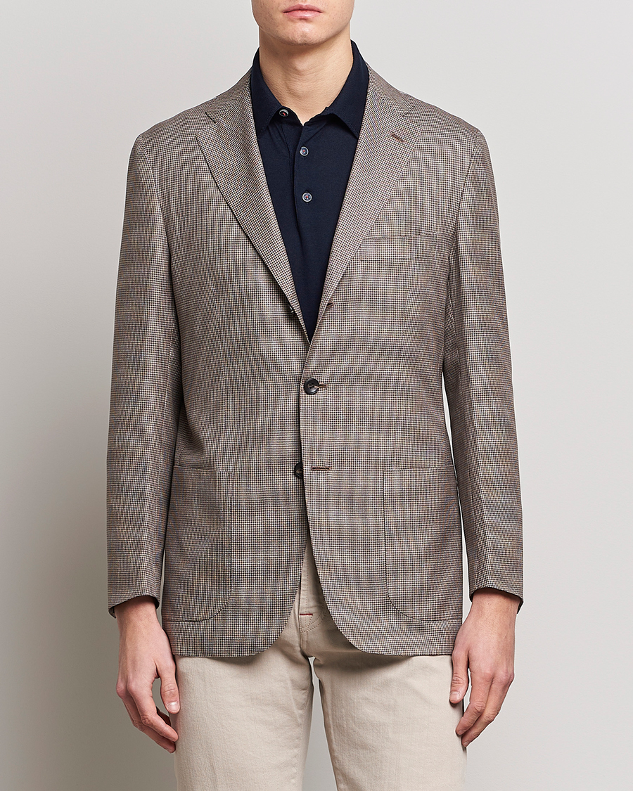 Herre | Blazere & jakker | Kiton | Wool Houndstooth Blazer Beige