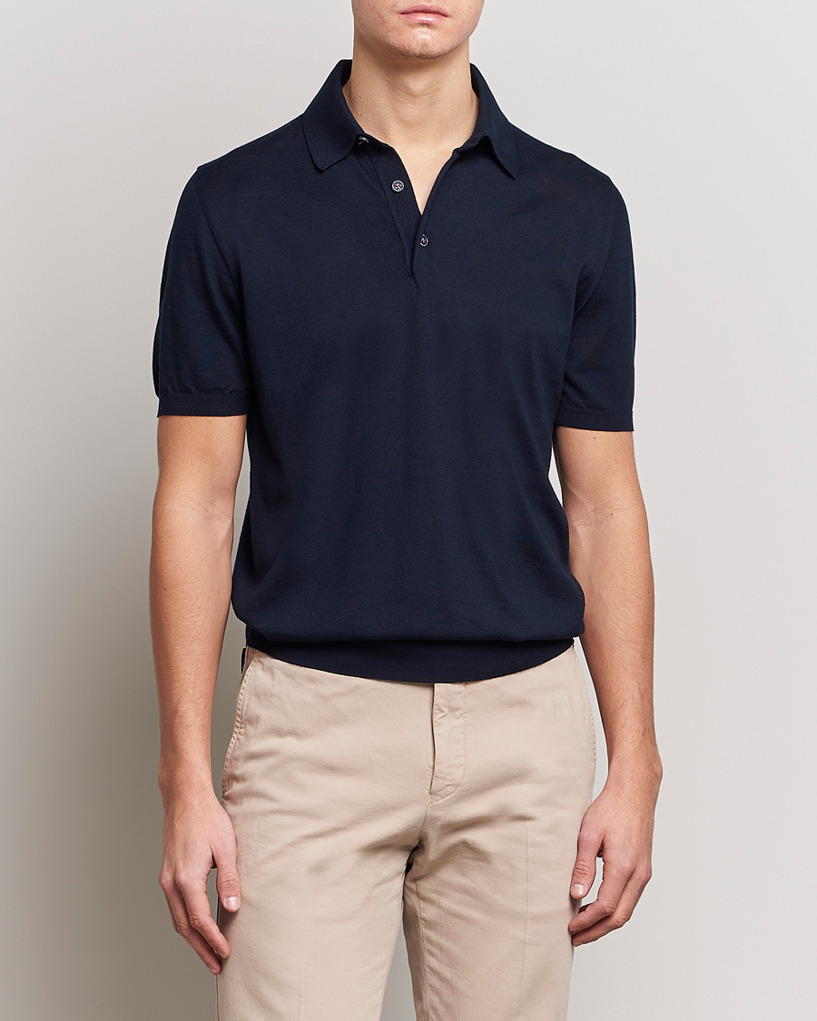 Herre | Polotrøjer | Kiton | Sea Island Cotton Polo Navy