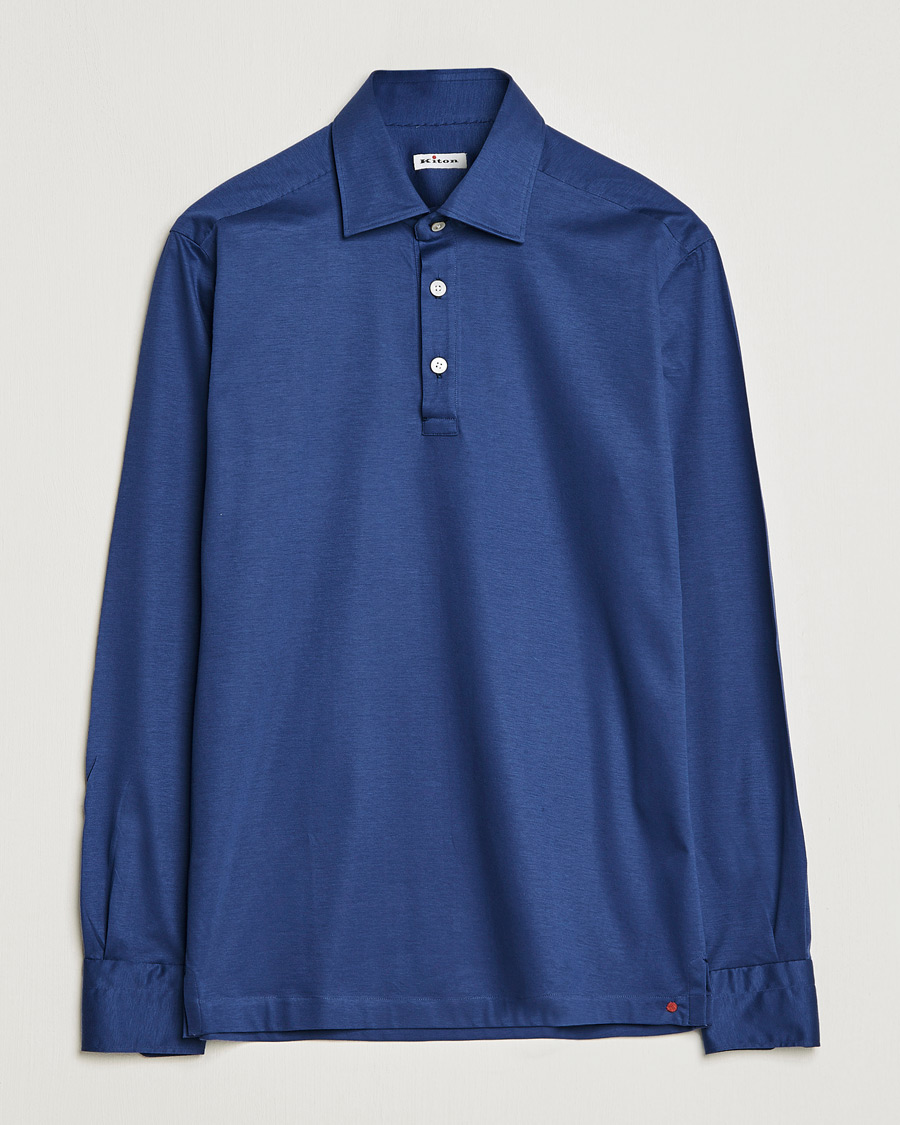 Herre | Skjorter | Kiton | Popover Shirt Dark Blue