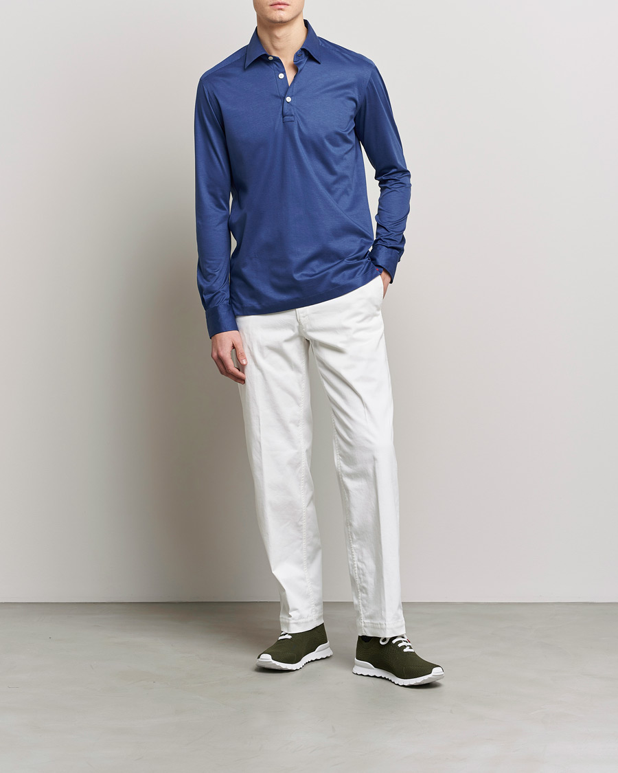 Herre | Skjorter | Kiton | Popover Shirt Dark Blue