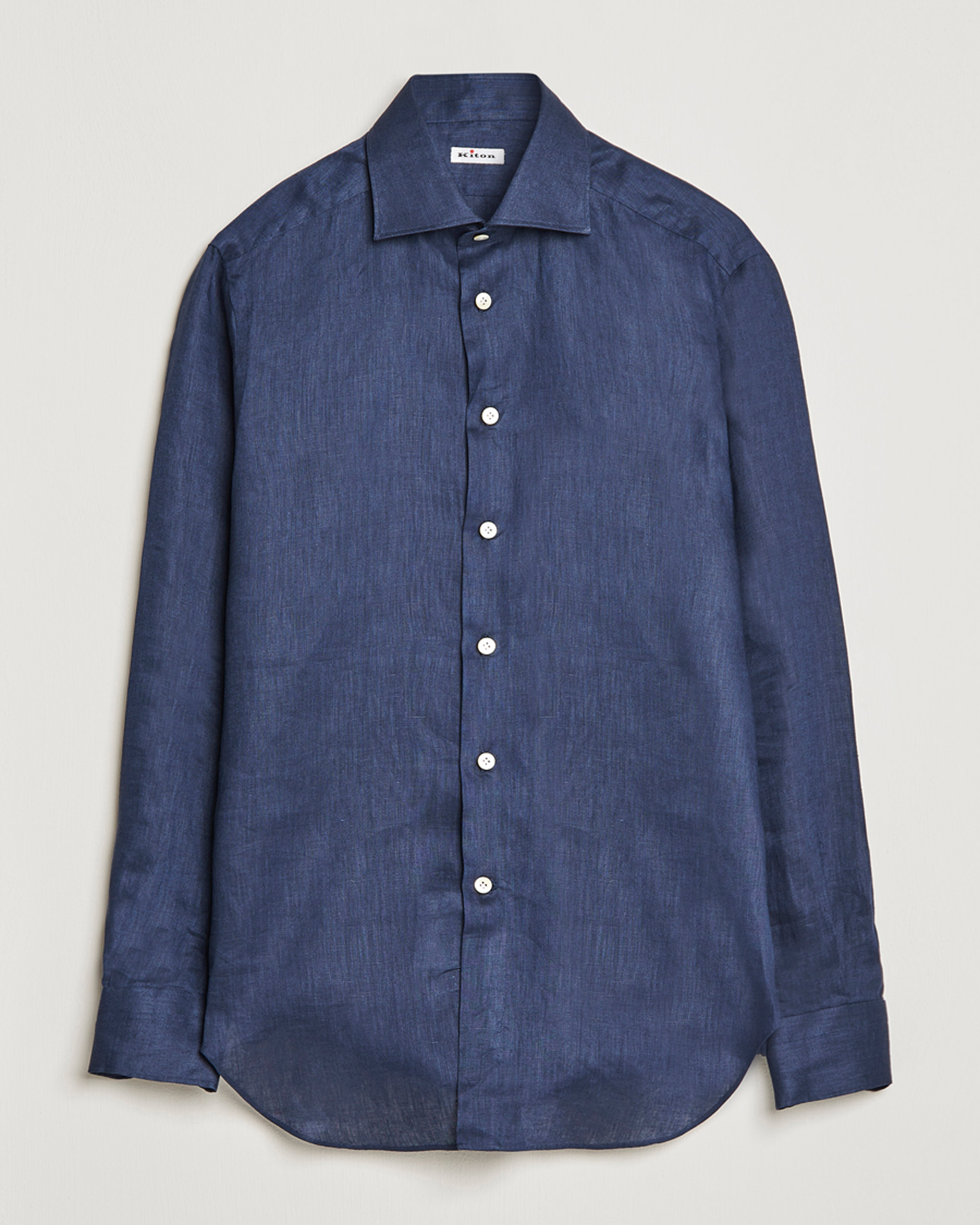 Herre | Skjorter | Kiton | Linen Sport Shirt Navy