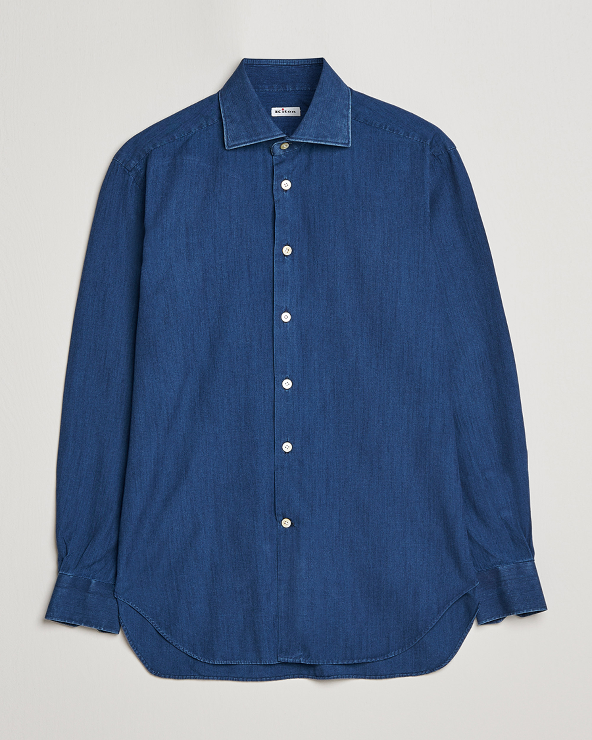 Herre | Skjorter | Kiton | Denim Sport Shirt Indigo Blue
