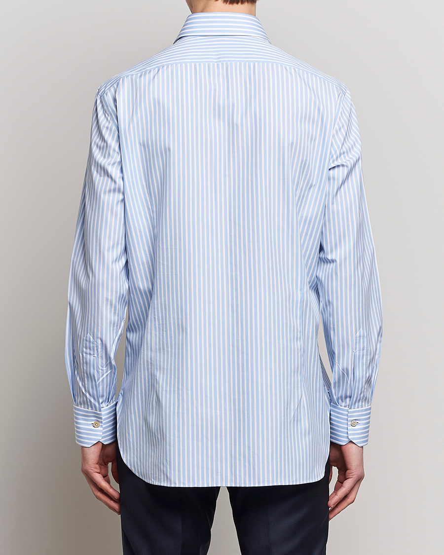 Herre | Skjorter | Kiton | Slim Fit Striped Dress Shirt Light Blue