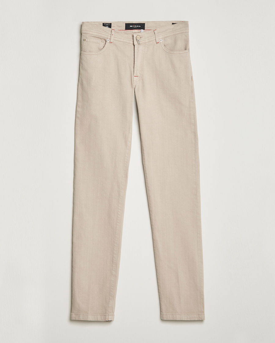 Herre | Bukser | Kiton | Kurabo 5-Pocket Pants Light Beige