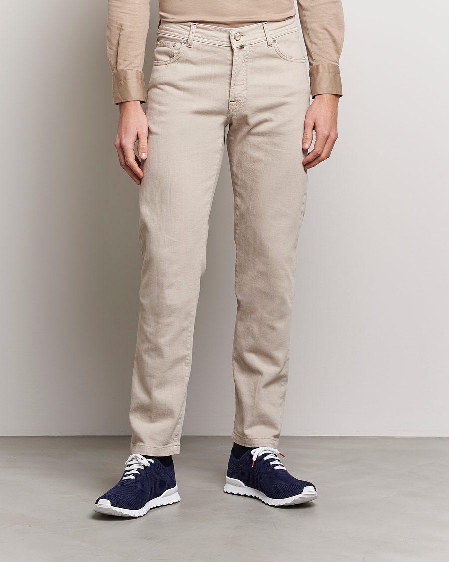 Herre | 5-pocket bukser | Kiton | Kurabo 5-Pocket Pants Light Beige