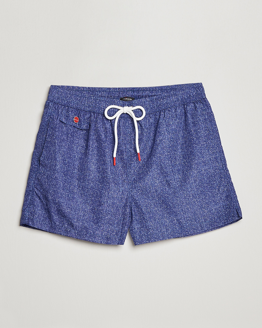 Herre | Badebukser | Kiton | Printed Swim Trunks Navy Melange