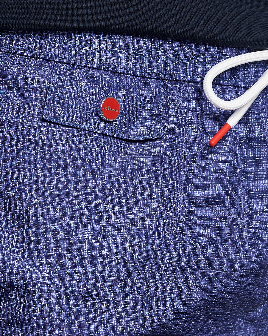 Herre | Badebukser | Kiton | Printed Swim Trunks Navy Melange
