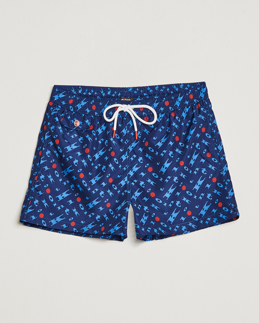 Herre | Badebukser | Kiton | Printed Swim Trunks Navy