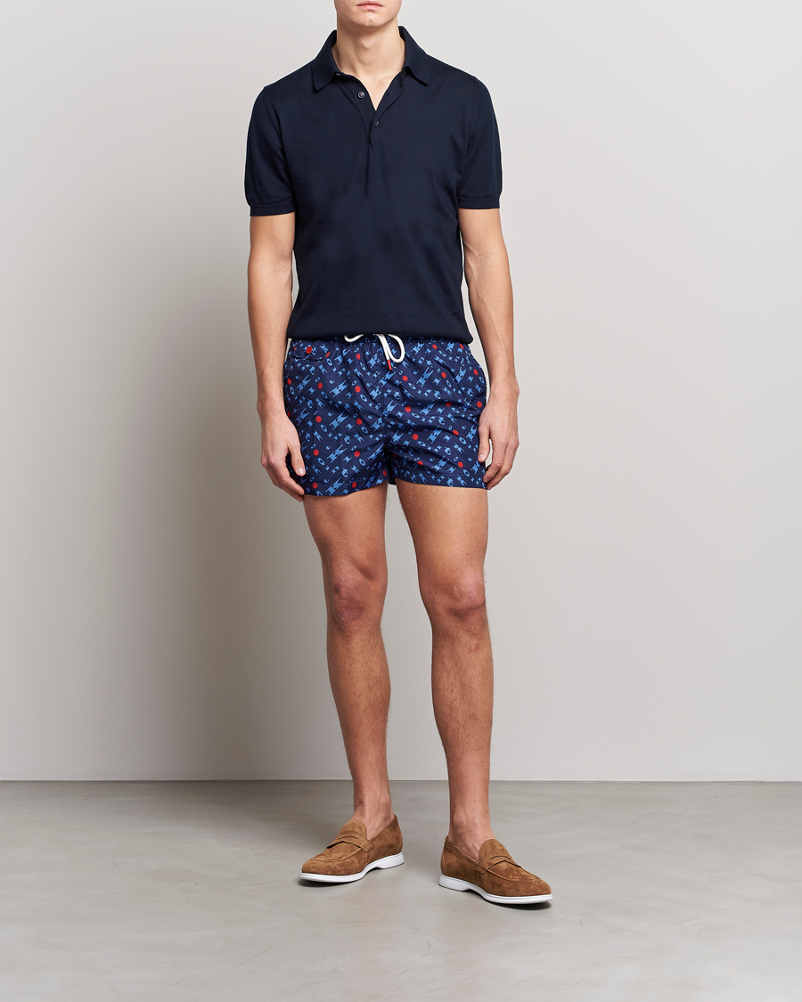 Herre | Badebukser | Kiton | Printed Swim Trunks Navy