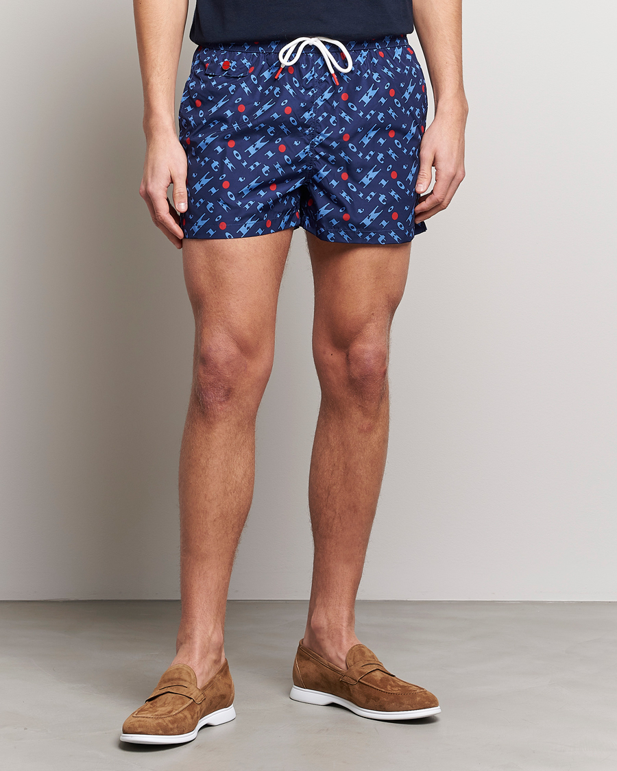 Herre | Badebukser | Kiton | Printed Swim Trunks Navy