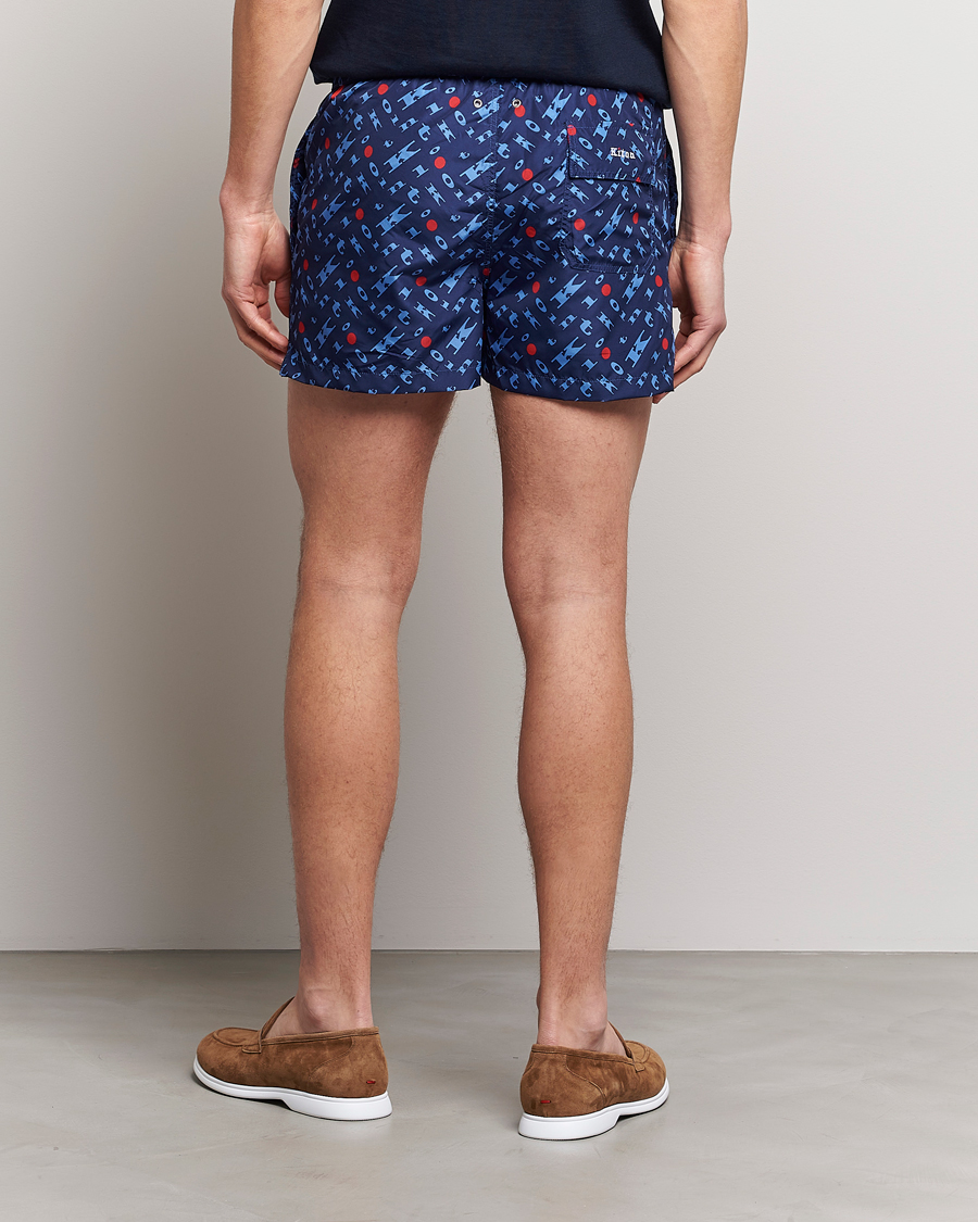 Herre | Badebukser | Kiton | Printed Swim Trunks Navy