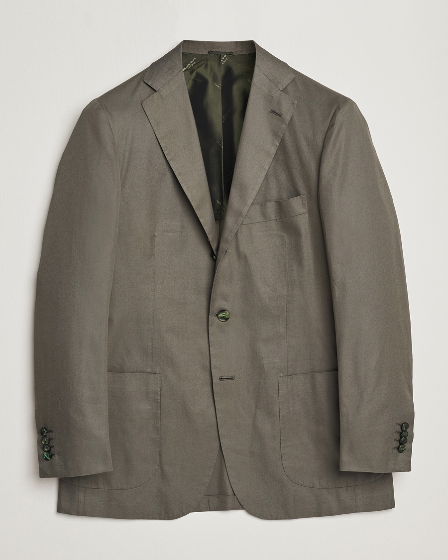 Herre | Blazere & jakker | Kiton | Sea Island Cotton Blazer Olive Green