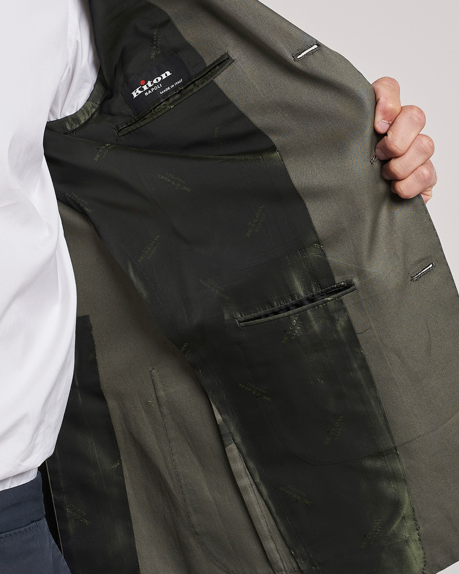 Herre | Blazere & jakker | Kiton | Sea Island Cotton Blazer Olive Green