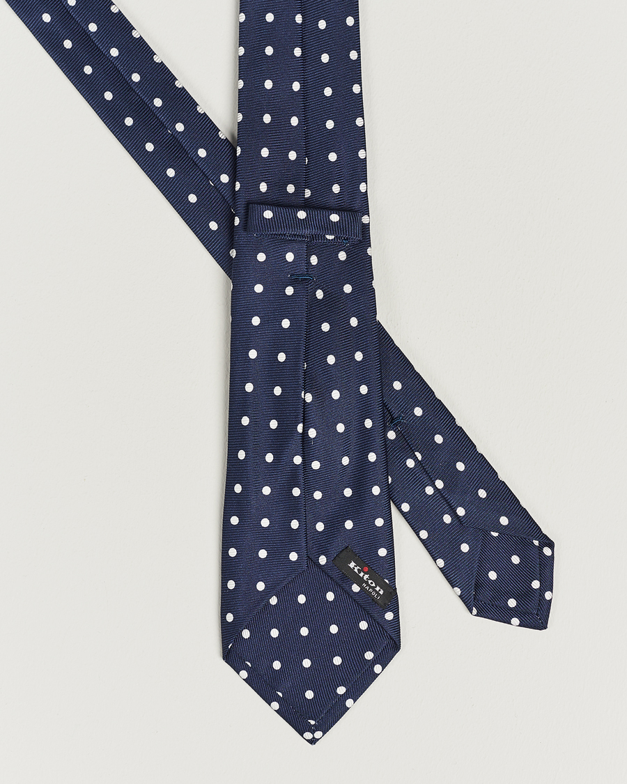 Herre | Kiton | Kiton | Dotted Silk Tie Navy