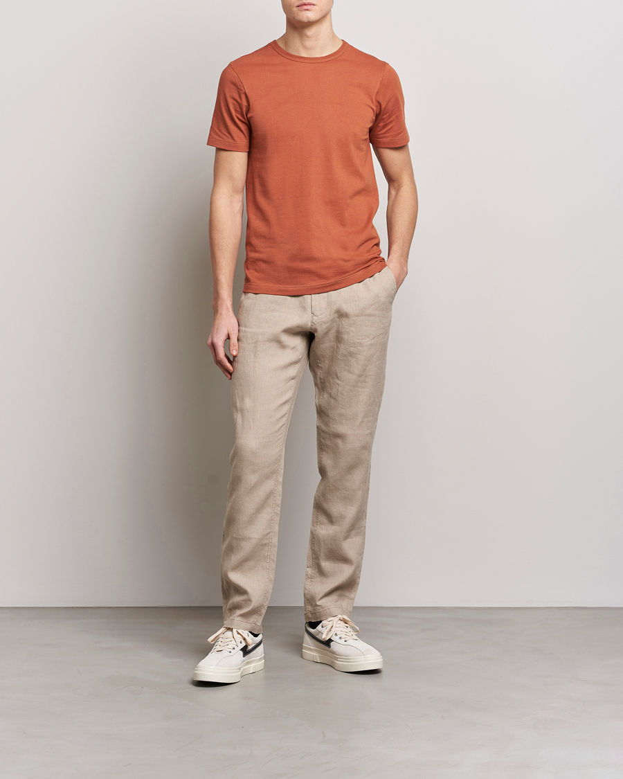 Herre | T-Shirts | Merz b. Schwanen | 1950s Classic Loopwheeled T-Shirt Sierra Red