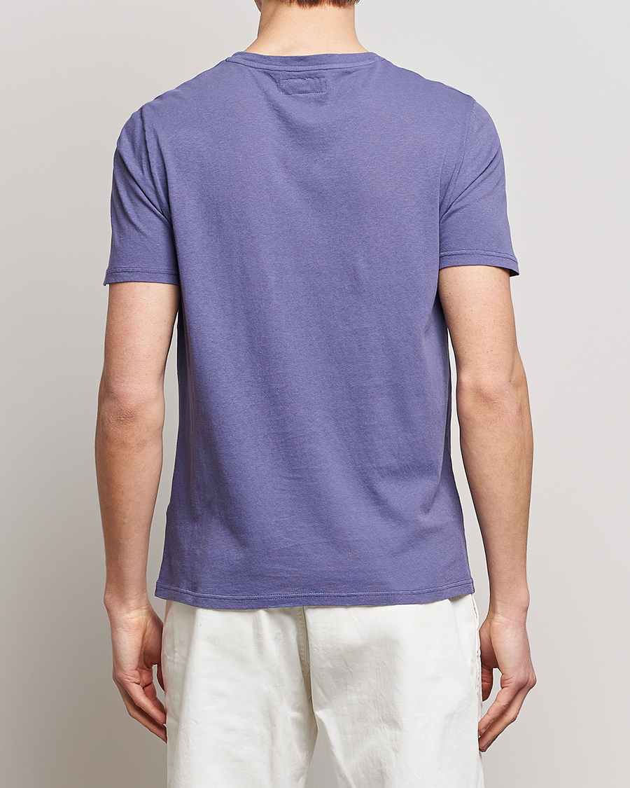 Herre | T-Shirts | Merz b. Schwanen | Organic Cotton Washed Crew Neck T-Shirt Purple