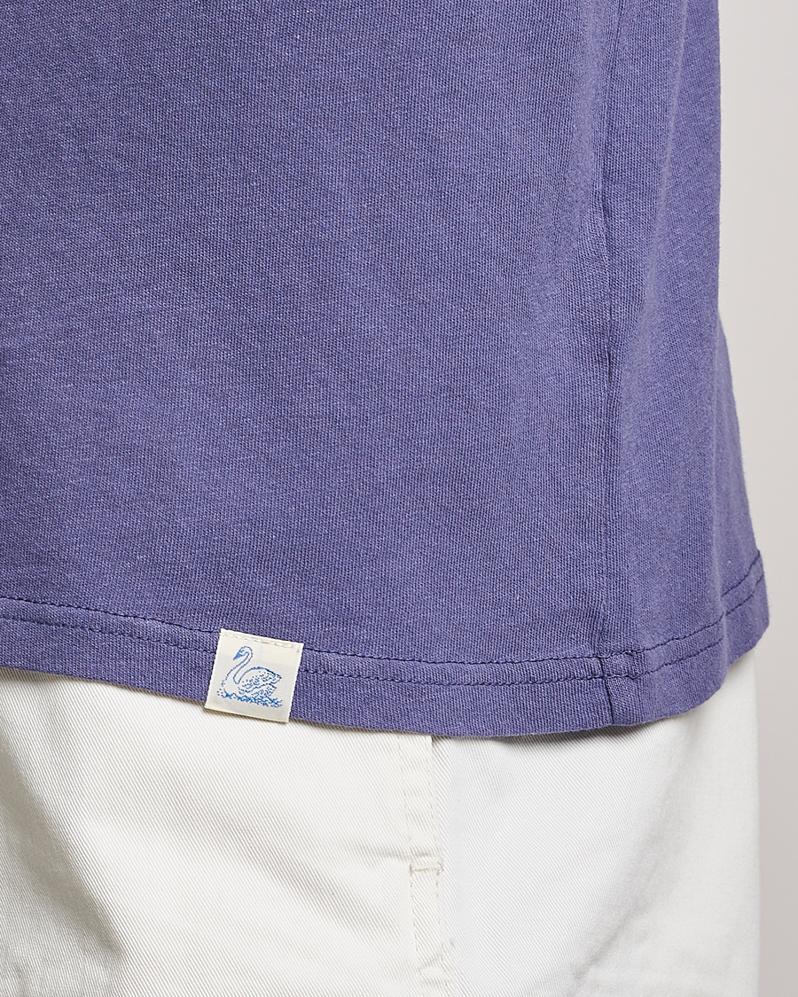 Herre | T-Shirts | Merz b. Schwanen | Organic Cotton Washed Crew Neck T-Shirt Purple