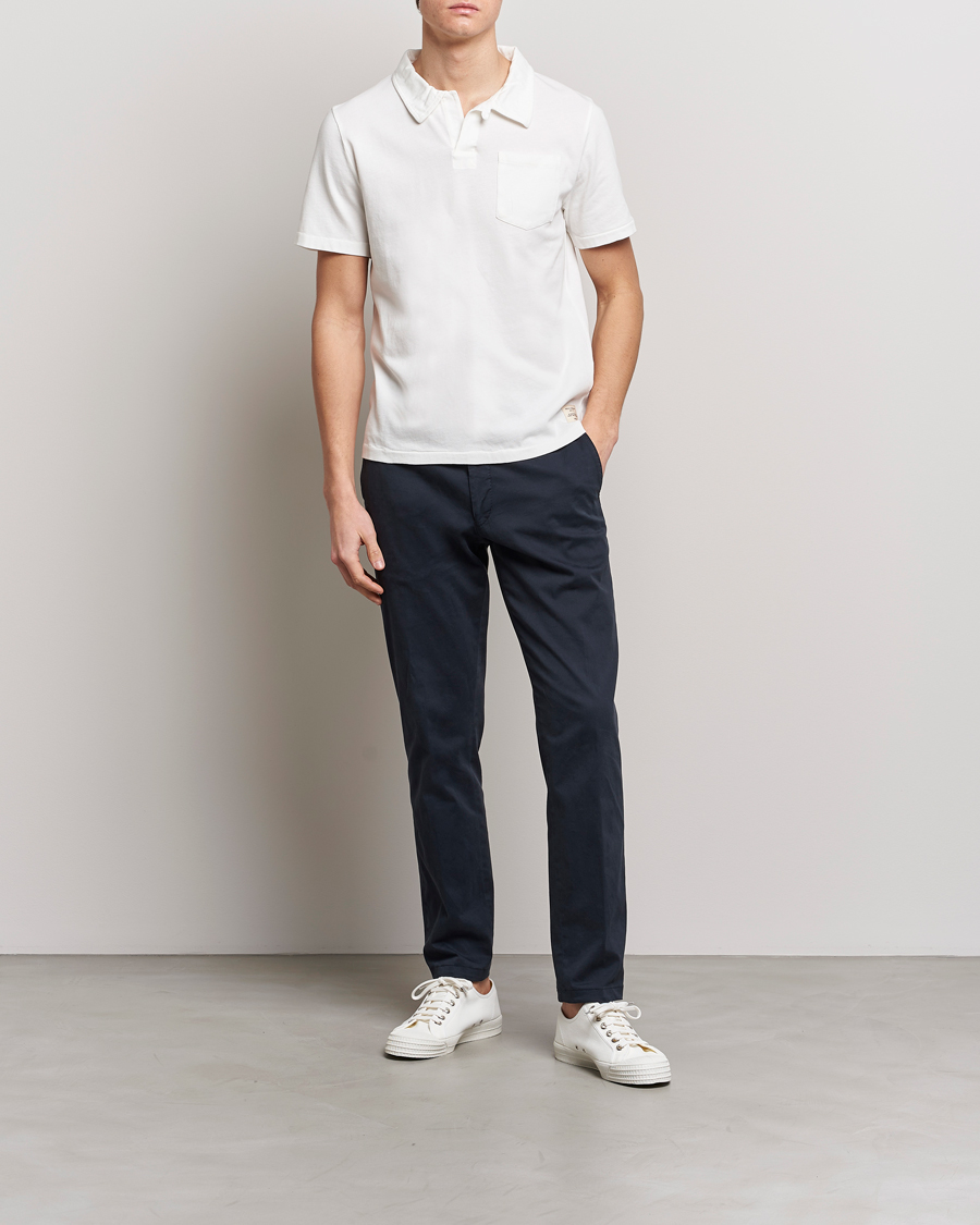 Herre | Polotrøjer | Merz b. Schwanen | Organic Cotton Washed Polo White
