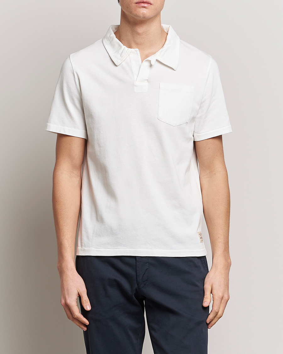 Herre | Polotrøjer | Merz b. Schwanen | Organic Cotton Washed Polo White