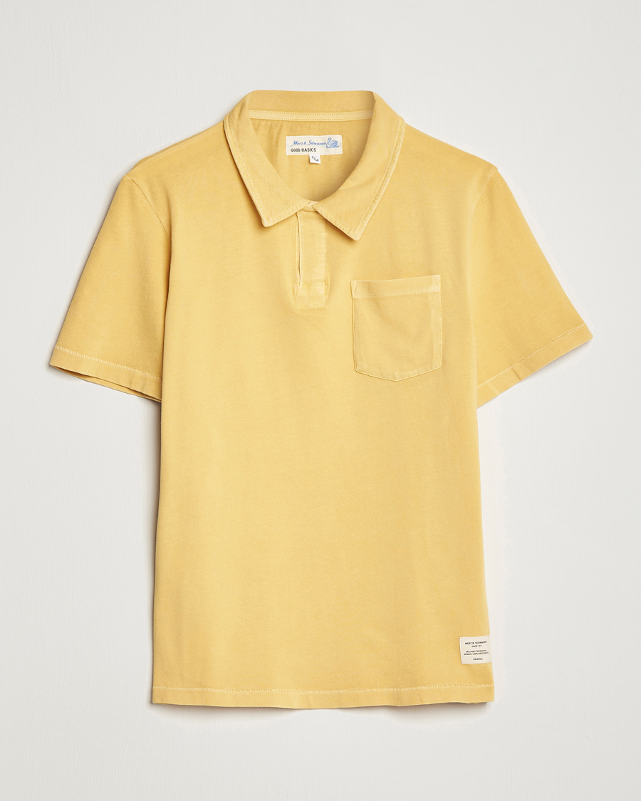 Herre | Polotrøjer | Merz b. Schwanen | Organic Cotton Washed Polo Sunshine Yellow
