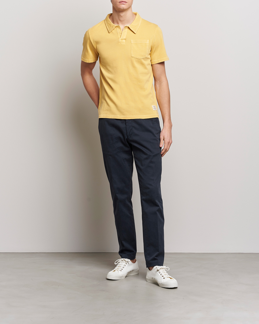 Herre | Polotrøjer | Merz b. Schwanen | Organic Cotton Washed Polo Sunshine Yellow