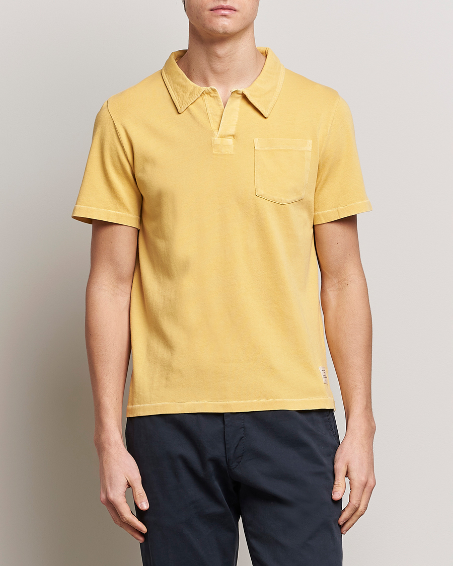 Herre | Polotrøjer | Merz b. Schwanen | Organic Cotton Washed Polo Sunshine Yellow