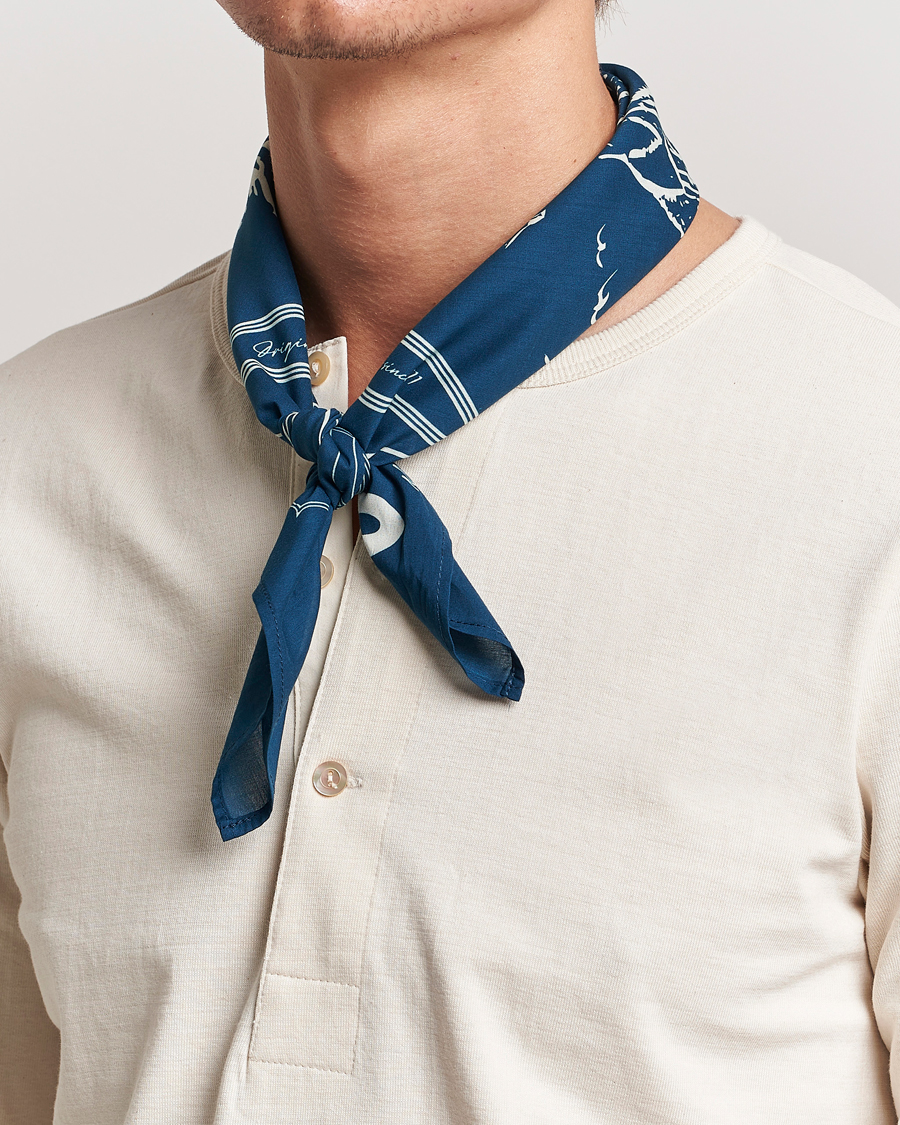 Herre | Merz b. Schwanen Cotton Bandana Ink Blue | Merz b. Schwanen | Cotton Bandana Ink Blue