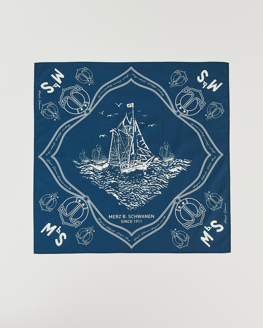 Herre | Tørklæde | Merz b. Schwanen | Merz b. SchwanenCotton BandanaInk Blue