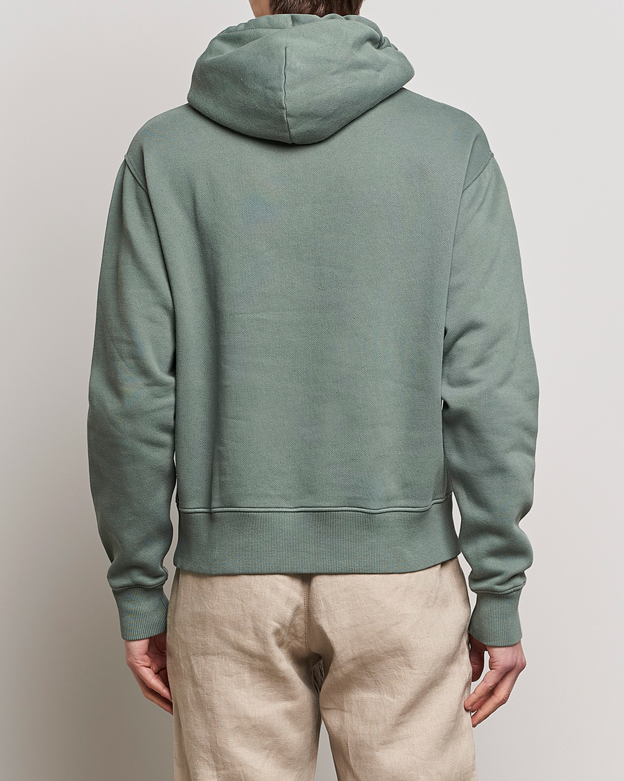 Herre | Trøjer | Merz b. Schwanen | Organic Cotton Washed Hoodie Green Stone