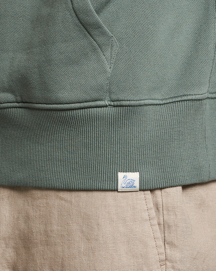 Herre | Trøjer | Merz b. Schwanen | Organic Cotton Washed Hoodie Green Stone