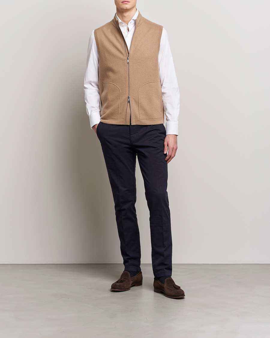 Herre | Veste | Morris Heritage | Pierre Boiled Wool Vest Camel
