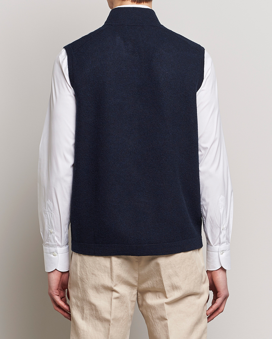 Herre | Veste | Morris Heritage | Pierre Boiled Wool Vest Navy