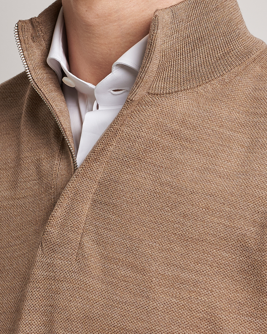 Herre | Trøjer | Morris Heritage | Alberto Merino Half Zip Camel