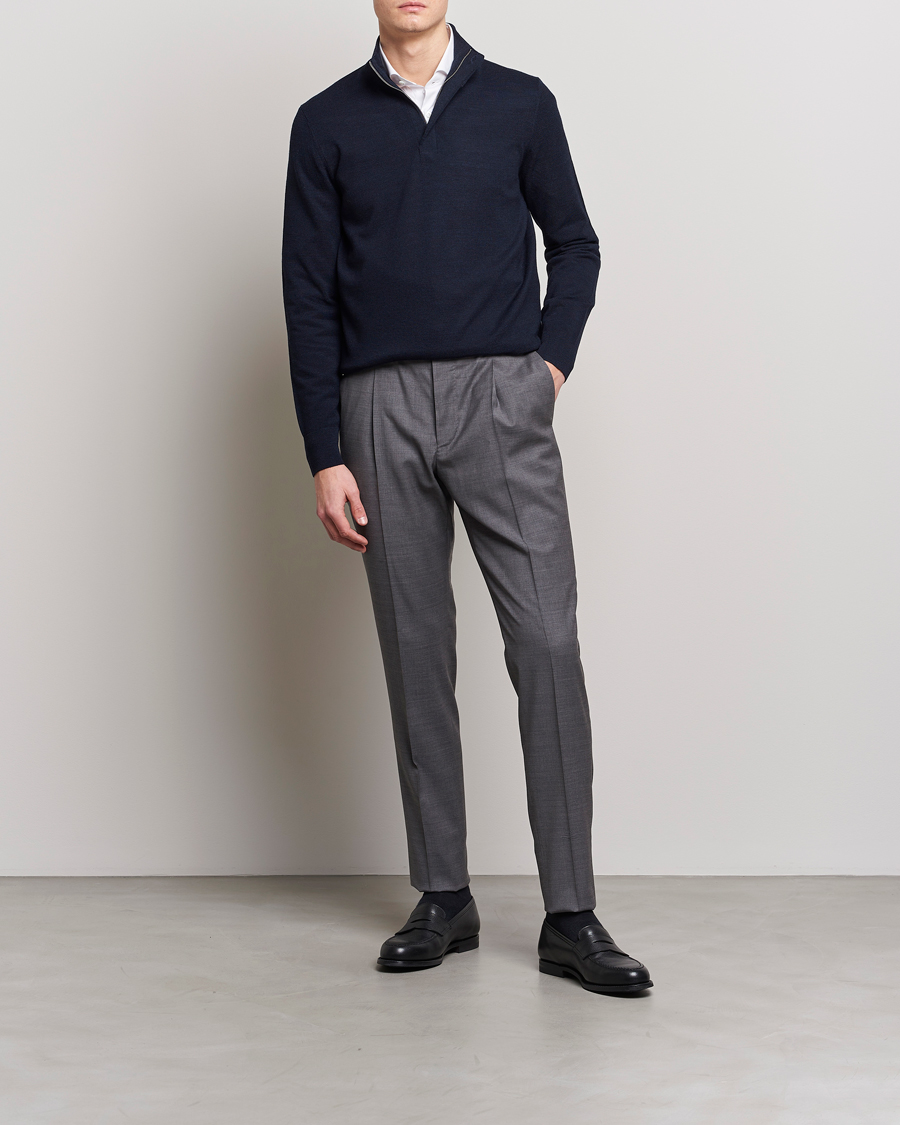 Herre | Trøjer | Morris Heritage | Alberto Merino Half Zip Navy