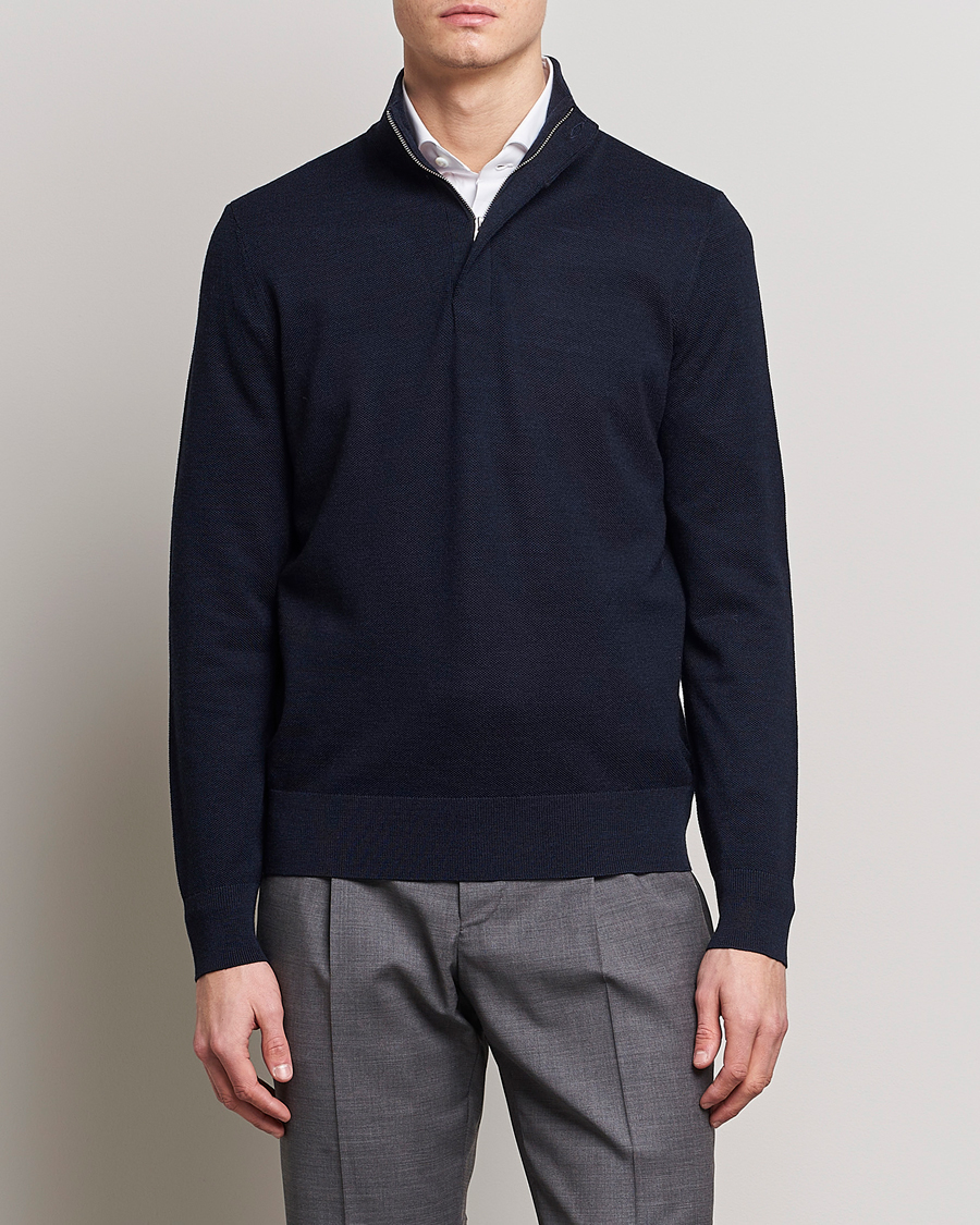 Herre | Trøjer | Morris Heritage | Alberto Merino Half Zip Navy
