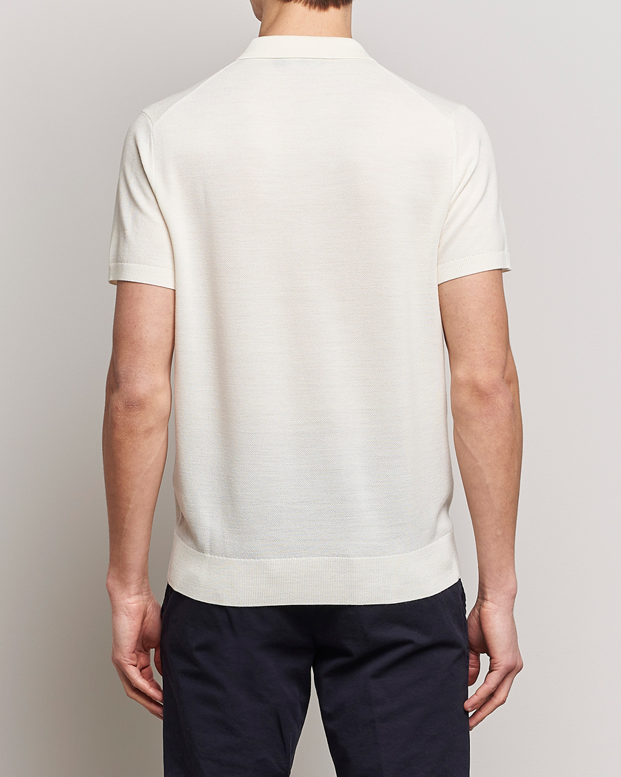 Herre | Polotrøjer | Morris Heritage | Alberto Knitted Short Sleeve Knitted Shirt Off White