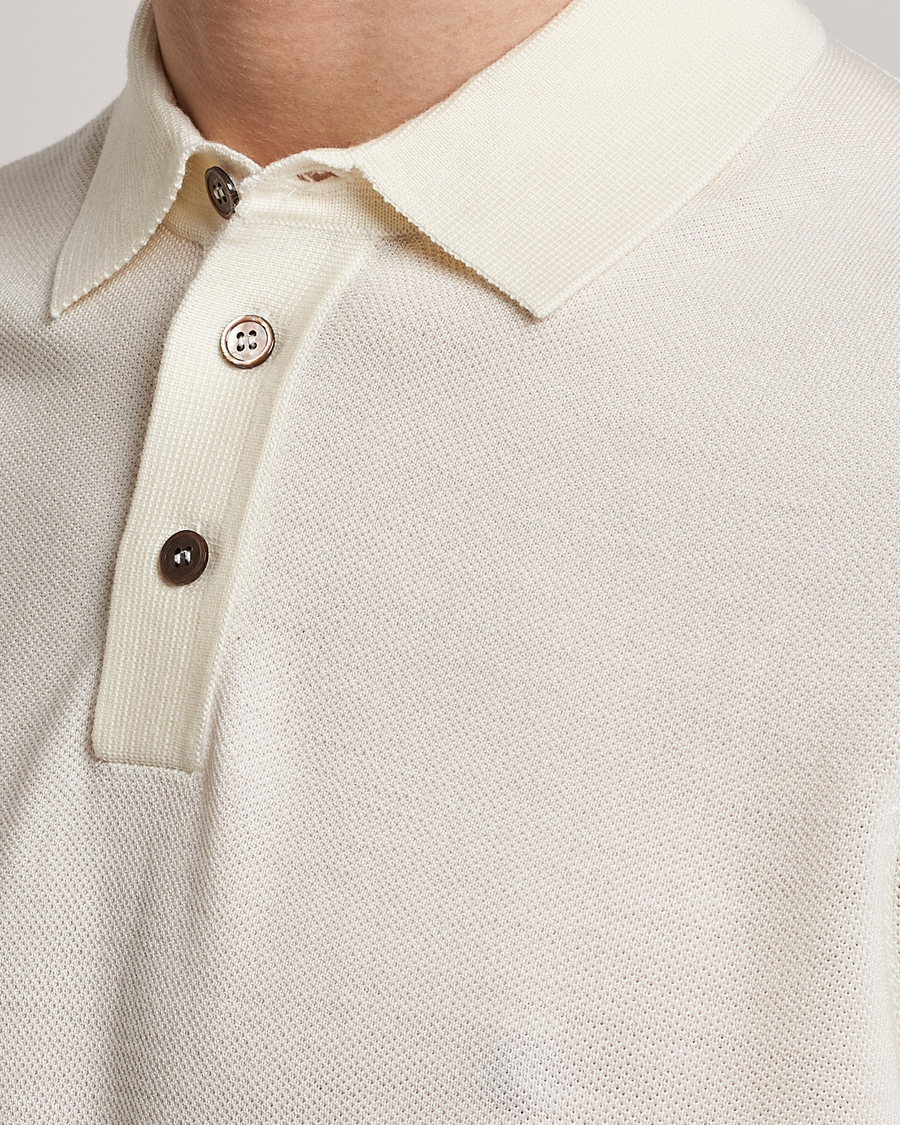 Herre | Polotrøjer | Morris Heritage | Alberto Knitted Short Sleeve Polo Shirt Off White