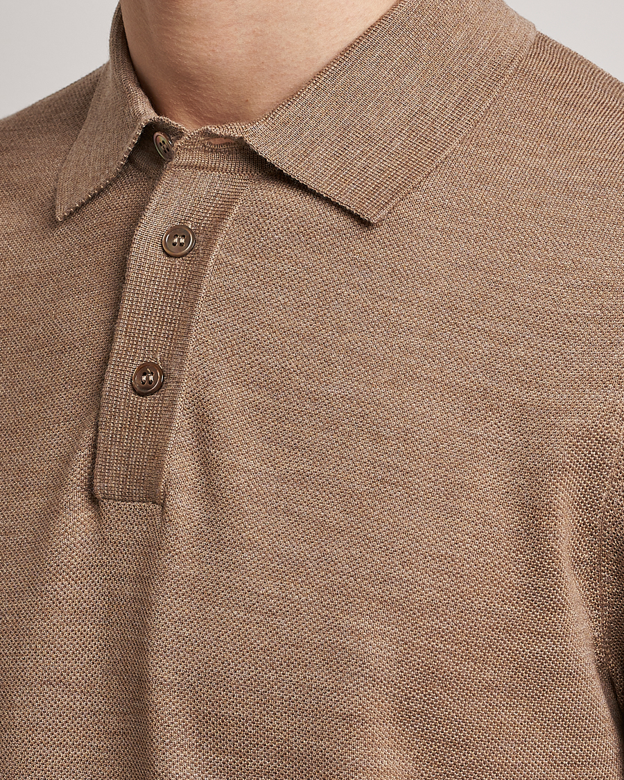 Herre | Polotrøjer | Morris Heritage | Alberto Knitted Short Sleeve Polo Shirt Camel