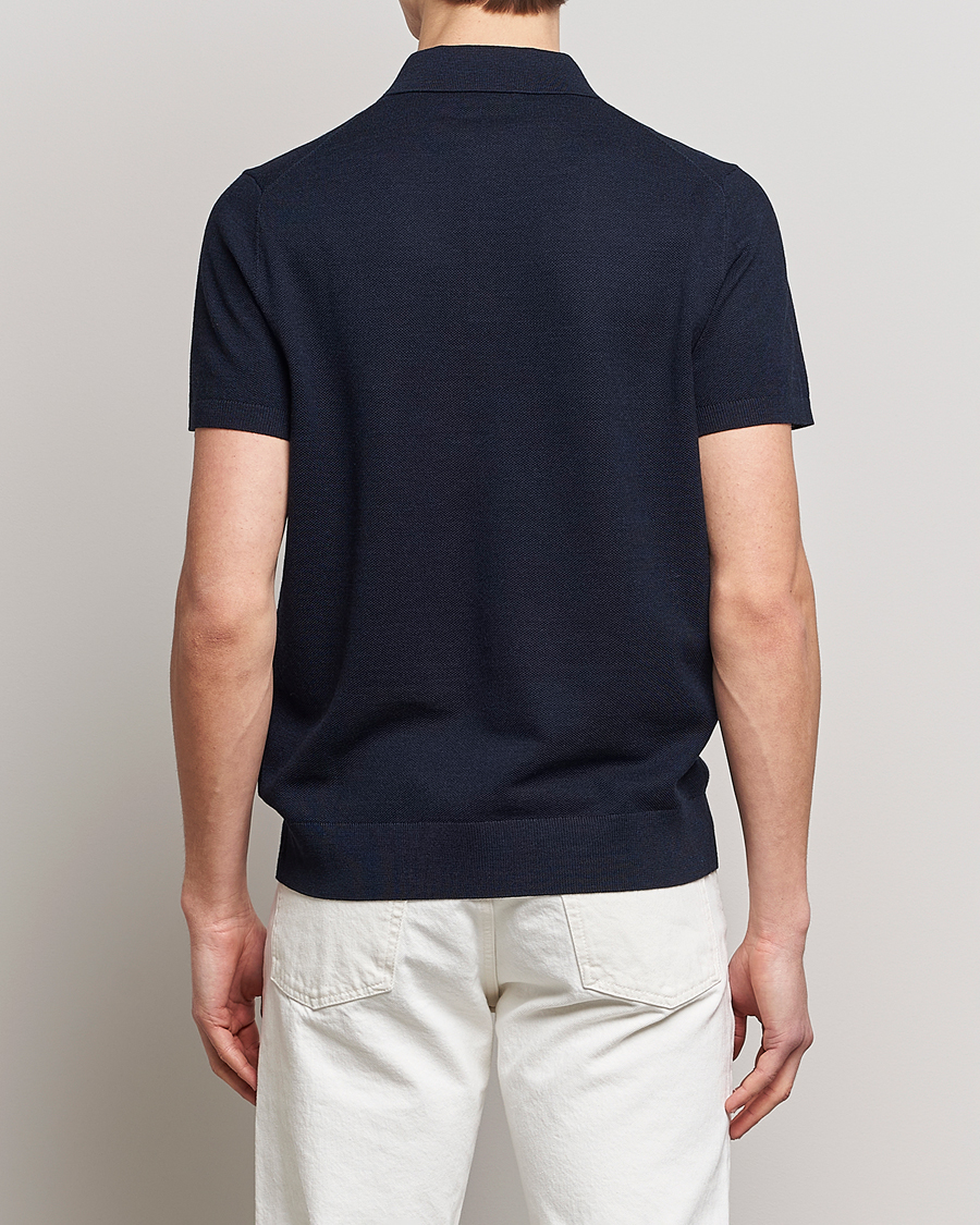 Herre | Polotrøjer | Morris Heritage | Alberto Knitted Short Sleeve Polo Shirt Navy