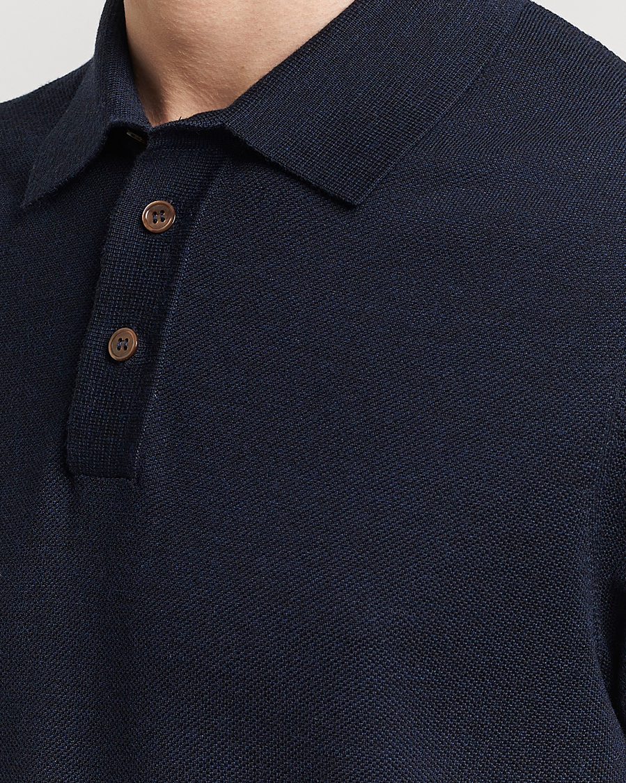 Herre | Polotrøjer | Morris Heritage | Alberto Knitted Short Sleeve Polo Shirt Navy