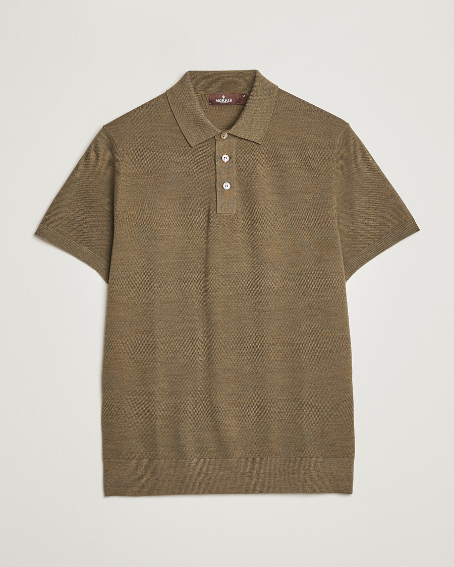 Herre | Polotrøjer | Morris Heritage | Alberto Knitted Short Sleeve Polo Shirt Olive