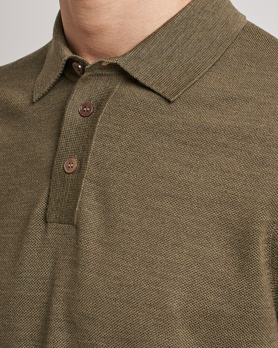Herre | Polotrøjer | Morris Heritage | Alberto Knitted Short Sleeve Polo Shirt Olive