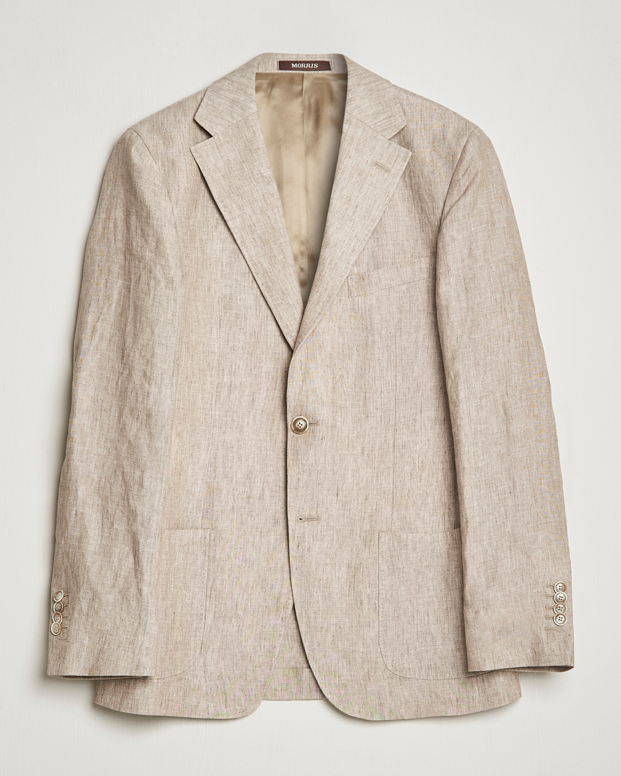 Herre | Blazere & jakker | Morris Heritage | Mike Patch Pocket Linen Suit Blazer Beige
