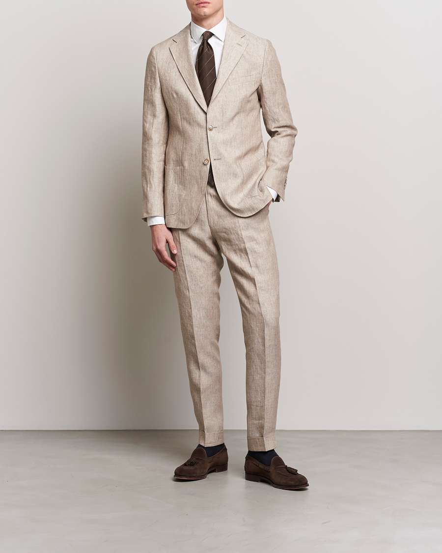 Herre | Blazere & jakker | Morris Heritage | Mike Patch Pocket Linen Suit Blazer Beige
