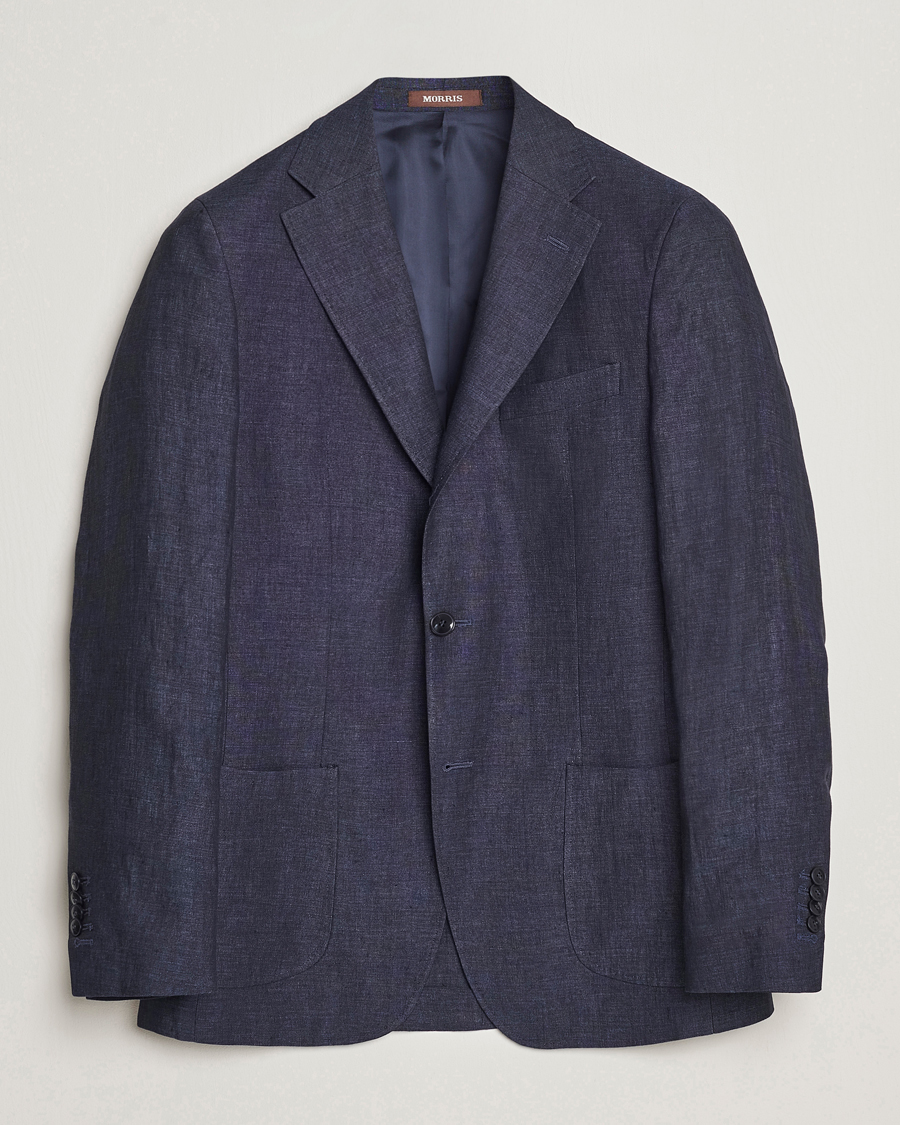 Herre | Blazere & jakker | Morris Heritage | Mike Patch Pocket Linen Suit Blazer Navy