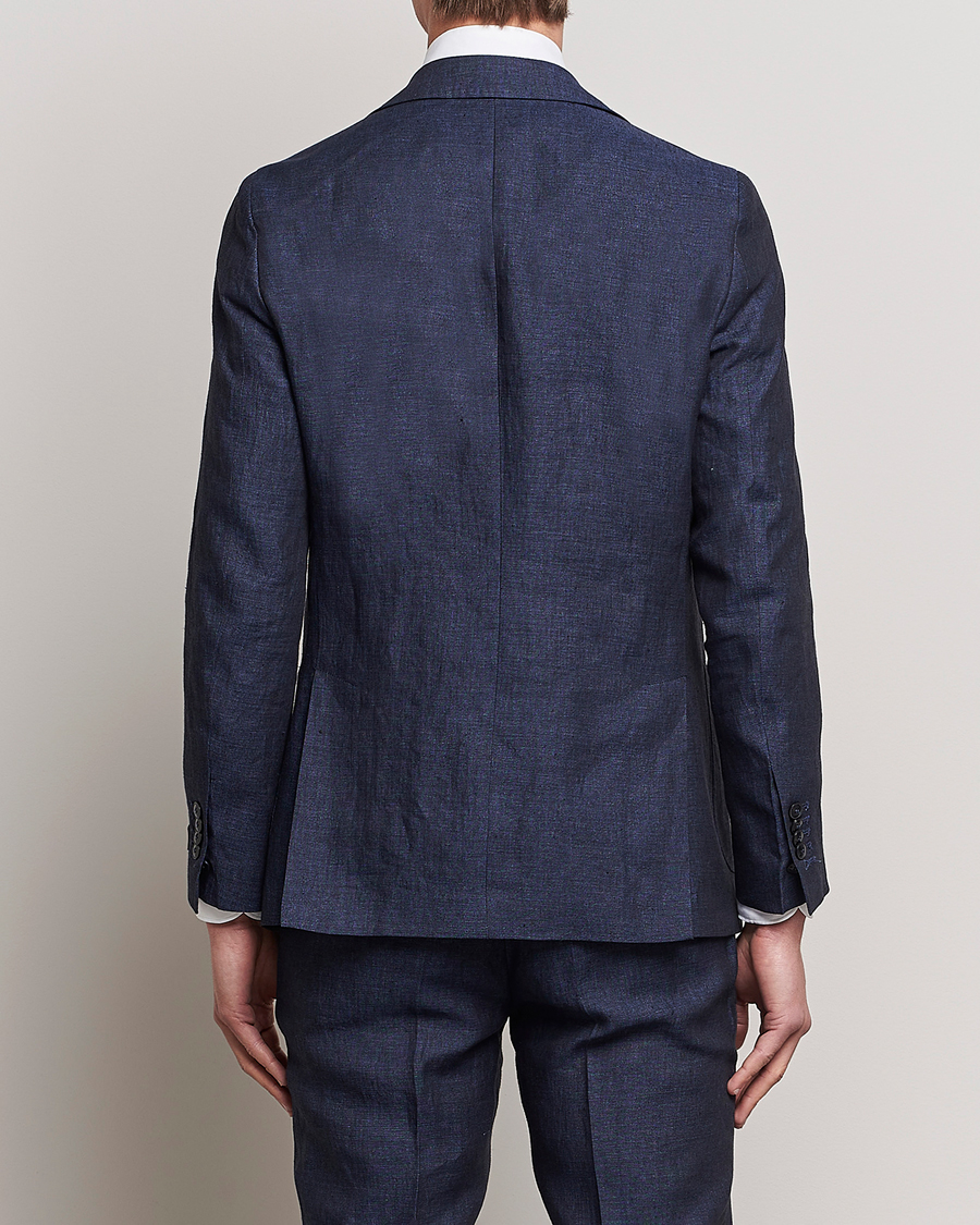Herre | Blazere & jakker | Morris Heritage | Mike Patch Pocket Linen Suit Blazer Navy