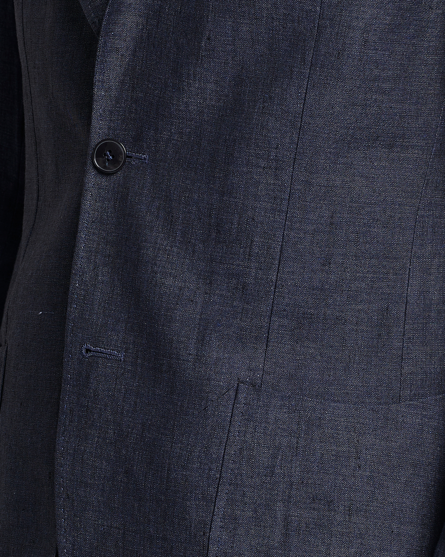 Herre | Blazere & jakker | Morris Heritage | Mike Patch Pocket Linen Suit Blazer Navy